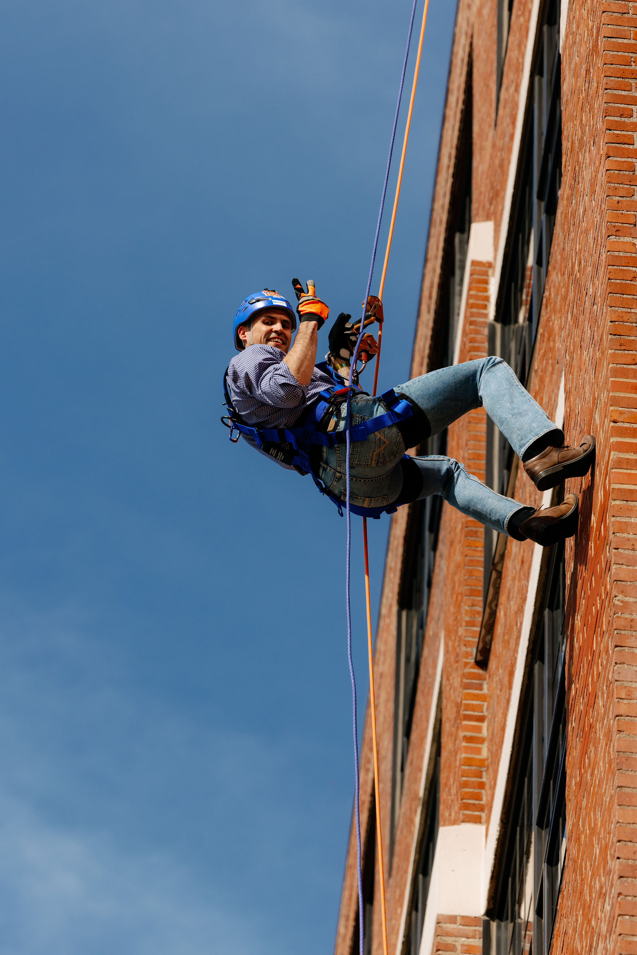 Mayor Laudick Rappelling