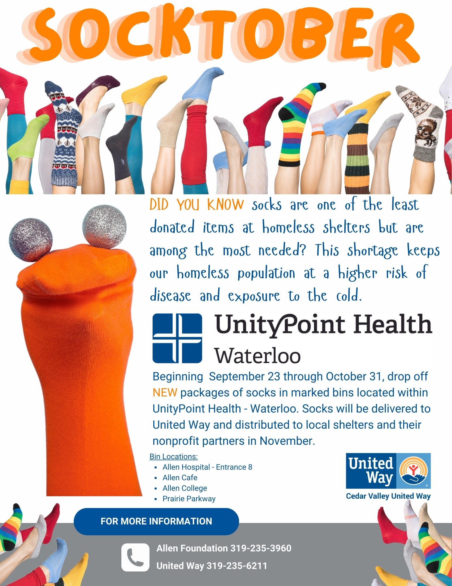 Socktober Flyer for UnityPoint